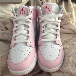 Pink and White Jordan 1s